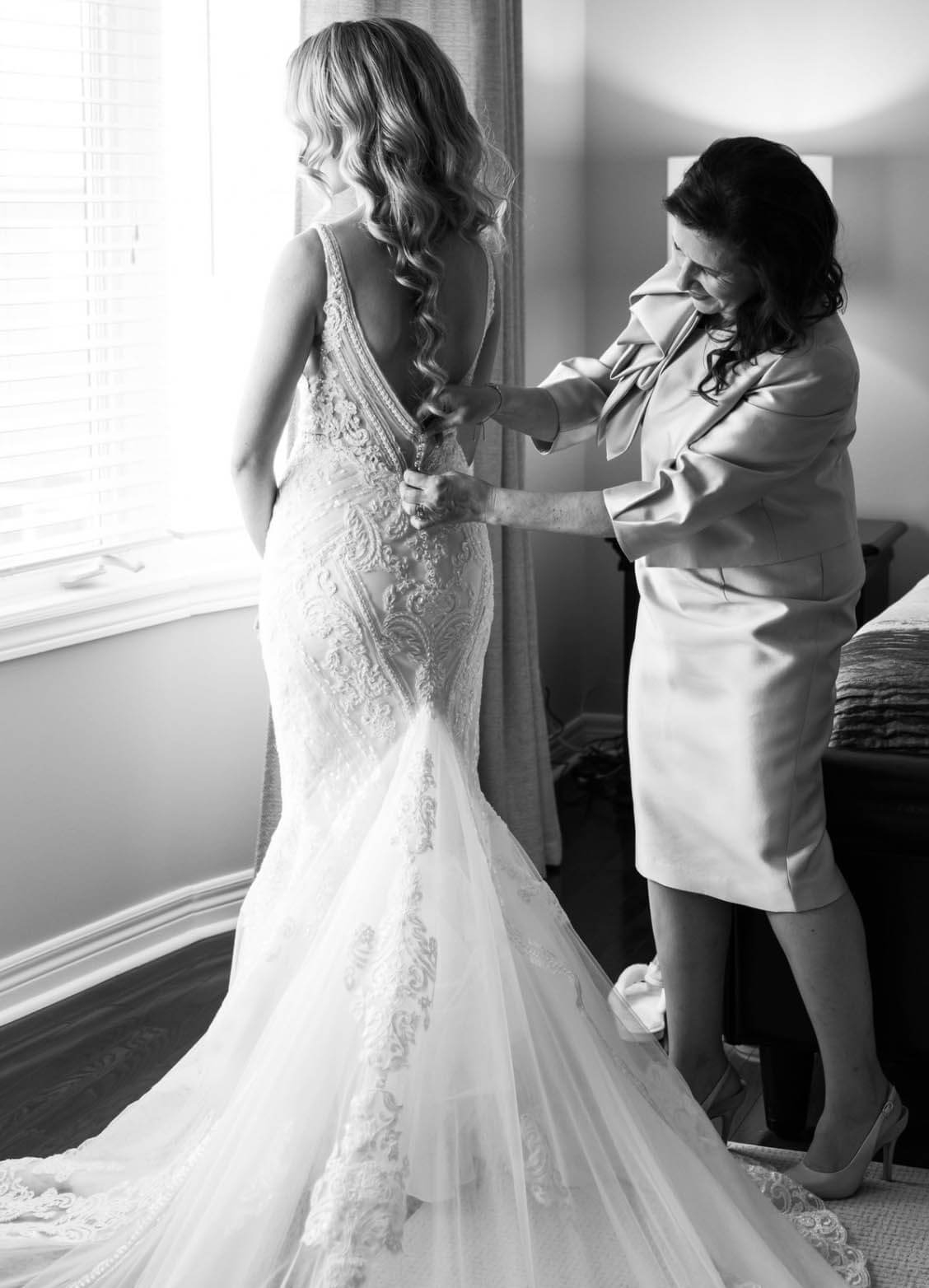 Model wearing a bridal dress
